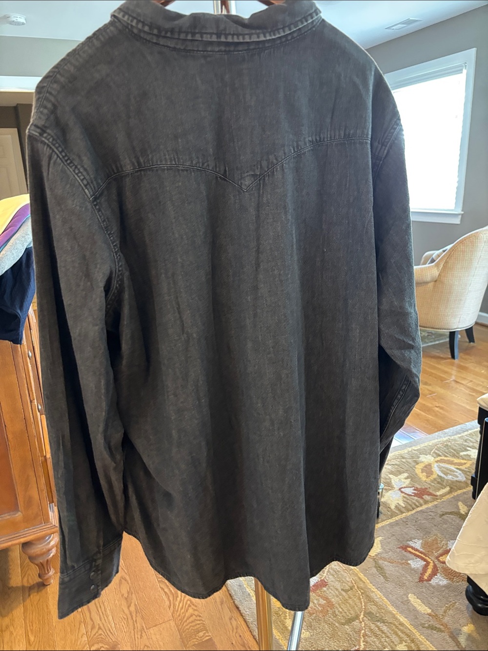 Levi's Black Denim Western Button-Down Shirt New with Tags - Picture 5 of 5